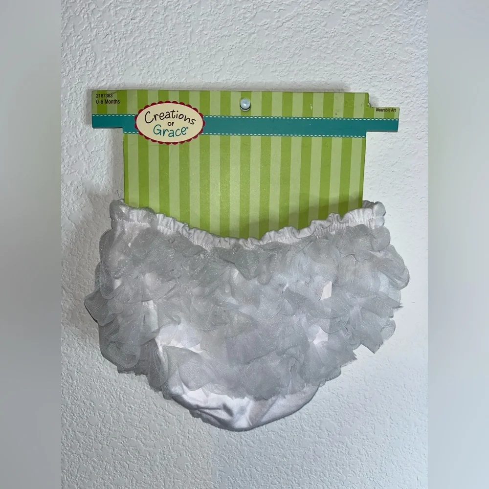 Creations of Grace Baby Girls 0-6 Months Stretch Ruched Tulle Diaper Cover NWT